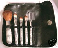 5 pc TRAVEL MAKEUP BRUSH Set Lip Eye Shadow Blush Powder Brow