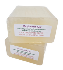 2 lb EXTRA HARD CLEAR Melt and Pour Soap Base Glycerin 100% All Natural No Sweat Sweating Rock Hard