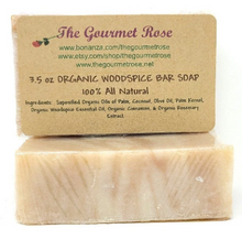 3.5 oz ORGANIC WOODSPICE DEODORANT SOAP 100% All Natural Cold Processed Process Cinnamon Swirl Handmade Herbal Bath Body Bar Made With Essential Oil