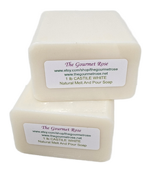 2 lb CASTILE WHITE MELT AND POUR SOAP Opaque Extra Virgin Olive Oil 100% All Natural Base Glycerin Premium Glycerine