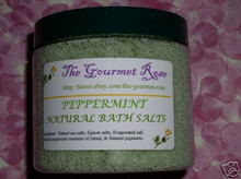 16 oz PEPPERMINT BATH & FOOT SOAK Mineral Epsom Sea Salts Handmade 100% All Natural Spa Pedicure