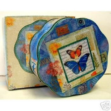 1 lb BUTTERFLY KEEPSAKE FLORAL GIFT TIN Flower Food Candy Caramel Cookie Craft Soap Skin Care Sewing Container For Homemade Candies Treats Goodies Handmade Items 16 oz
