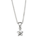 D for Diamond Silver Star Pendant - P616