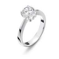 Girls Silver Ring with Clear CZ Solitaire