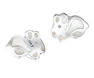 Silver and mother of pearly baby bunny stud earrings