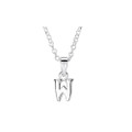 Girls Silver Initial Pendant - W