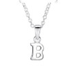 Girls Silver Initial Pendant - B