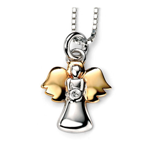 P4019 D for Diamond Gold Wing Angel Pendant