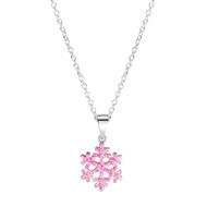 Girls Frozen Pink Snowflake Pendant
