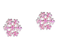 Pink Frozen girls glittery Snowflake Earrings