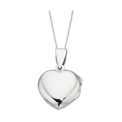 Plain sterling silver heart locket P3224