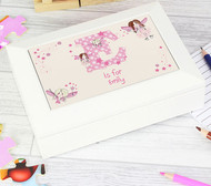 Personalised Fairy Letter White Jewellery Box