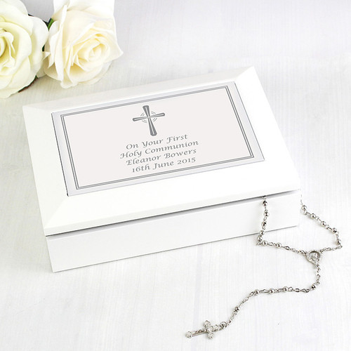 Personalised memory box with cross