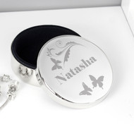 Personalised Butterfly Round Trinket