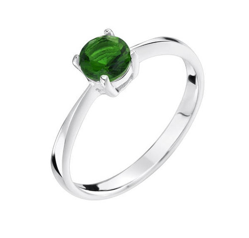 Girls Emerald Green CZ May birthstone ring