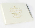 Personalised Christening Guest Book - gold swirl