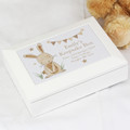 Personalised baby keepsake box with rabbit