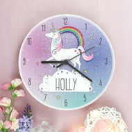 Childrens personalised unicorn clock