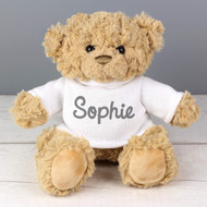 Personalised Grey Name Teddy Bear 