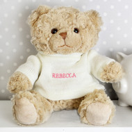Girls Personalised Pink Name Teddy Bear