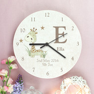 Personalised Nursery Clock with Giraffe