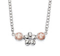 Girls pink pearl diamond flower necklace N4071