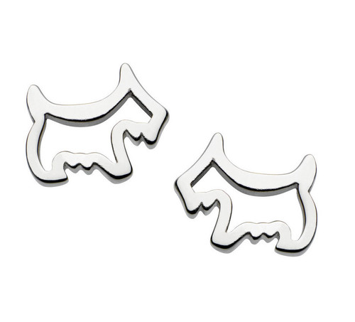 Girls silver scottie dog earrings