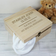 Personalised wooden keepsake box for boys