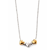 D for Diamond Silver and Gold Hearts Necklace - N4169