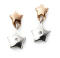 D for Diamond Double Star Drop Earrings - E5482