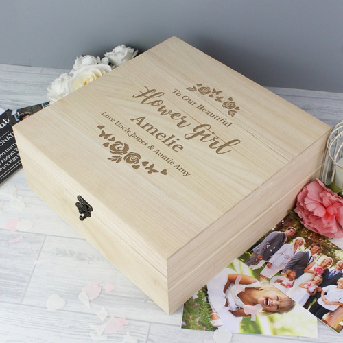 Personalised wooden keepsake box