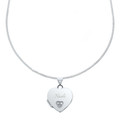 Girls Engraved CZ Heart Sterling Silver Locket 