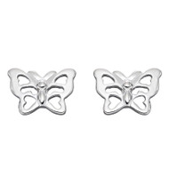 Girls silver butterfly earrings