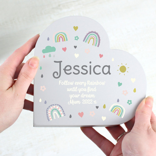 Personalised Rainbow Heart Ornament 