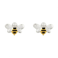 D for Diamond Girls Silver Bee Earrings