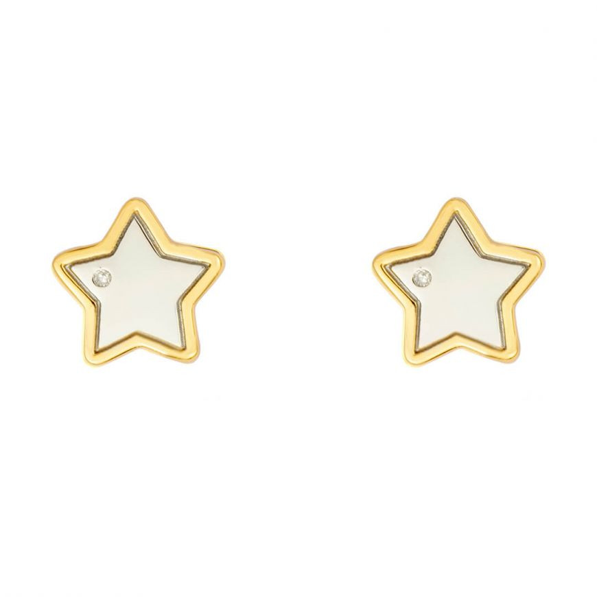 D for Diamond Girls Recycled Silver Star Earrings - E6158 - Diamond Kids
