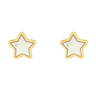 D for Diamond Girls Recycled Silver Star Earrings