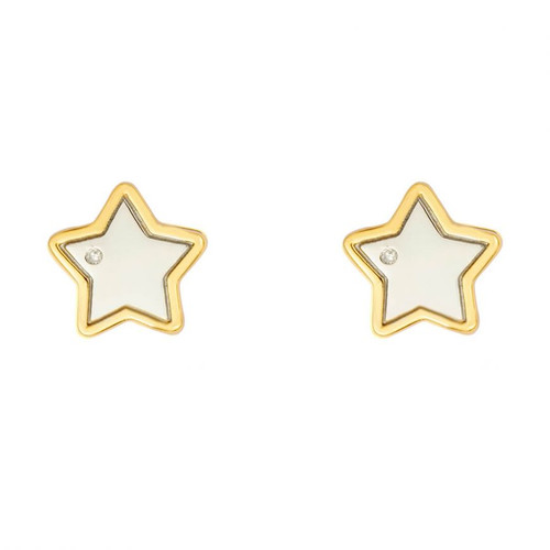 D for Diamond Girls Recycled Silver Star Earrings