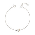 D for Diamond Recycled Silver Heart Bracelet