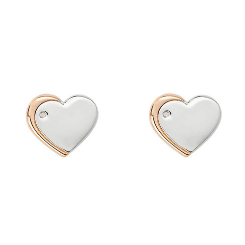 D for Diamond Girls Recycled Silver Heart Earrings