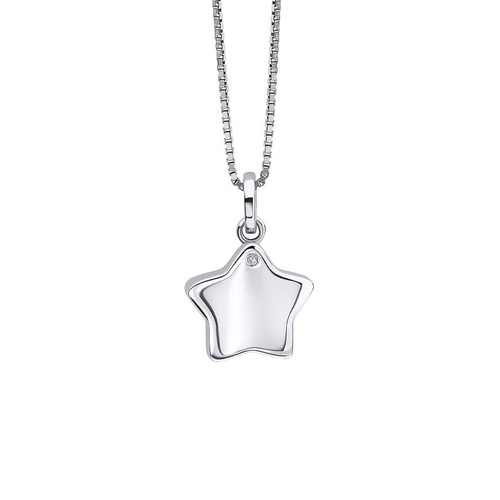 D for Diamond girls silver star locket necklace P5361