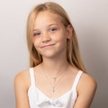 Silver and mother of pearl padlock necklace for children