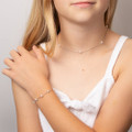 Freshwater pearl necklace shown with matching bracelet