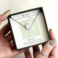 Personalised May Birth Flower Necklace and Box 