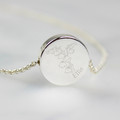 Engraved lily of the valley birth flower necklace