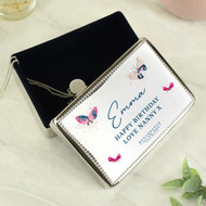 Personalised Butterfly Beaded Edge Girls Jewellery Box