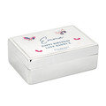 Girls pink butterfly engraved jewellery box