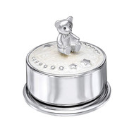 Silver teddy music box