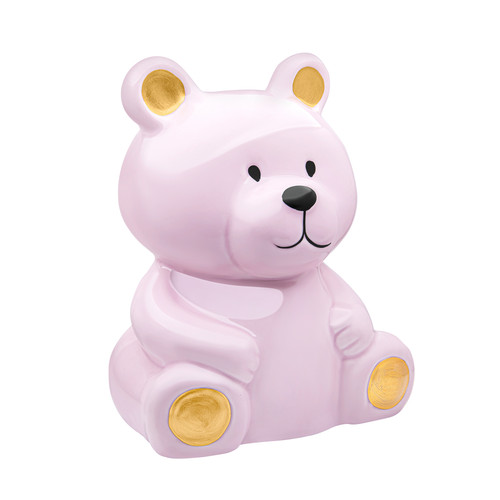 Pink teddy bear money box