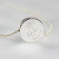 Rose birth flower engraved pendant